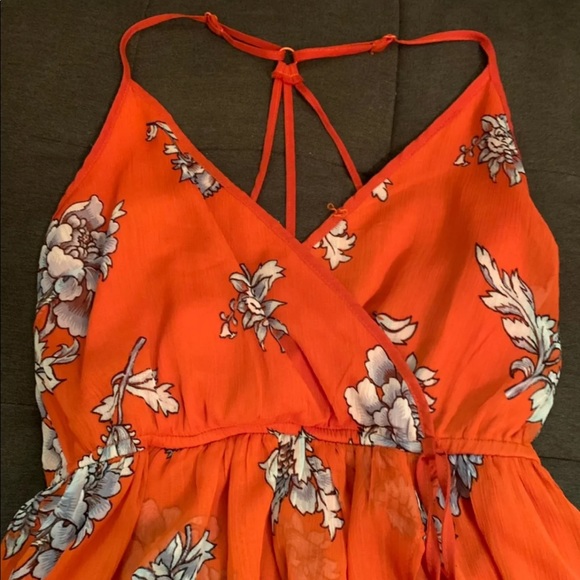 Orange Flowers Hi-Low Dress ☆ミ ☆彡 - Picture 2 of 5
